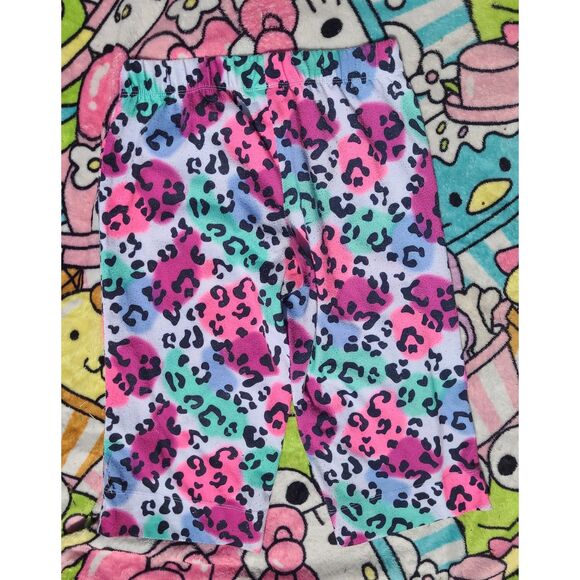 Kids Size 10 Large Pajama Scenecore Leopard Print Rainbow Pants - Picture 3 of 3